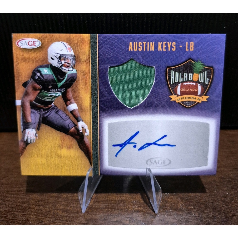 2025 Sage Artistry Austin Keys #HBSA-AK Autograph Game Worn Hulu Bowl (AU)(MEM)
